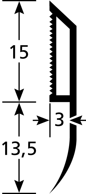 Arrêt de Superposition PVC 3 m Gris