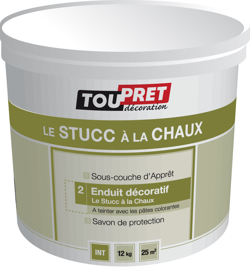 Enduit décoratif à la chaux Le Stucc à la Chaux 12 kg, pot scellé pour finition murale intérieure texturée et brillante