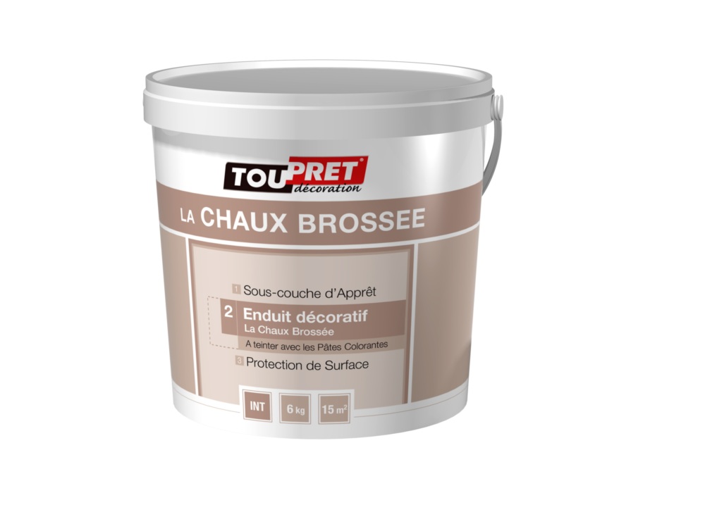 Enduit décoratif La Chaux Brossée 6 kg pour murs intérieurs avec rendu naturel et texture brossée