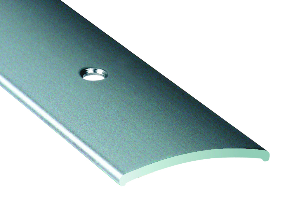 Seuil demi-bombé percé en aluminium incolore 30mm pour jonction de sols