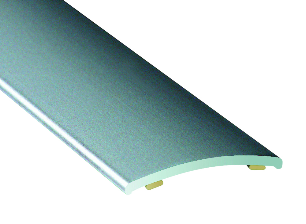 Seuil métallique adhésif demi-bombé en aluminium incolore 40mm pour la jonction de sols