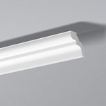 Corniche en polystyrène Nomastyl Plus D de 2 mètres, blanche, profil élégant pour plafond.