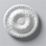 Rosace de plafond décorative Arstyl R8 en polyuréthane blanche
