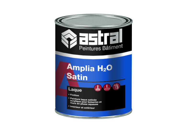 Peinture laque Amplia H2O Satin à l'eau, finition satinée, pour intérieur et extérieur
