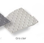 Dalles podotactiles Accessdal en polyuréthane gris clair de 840x420mm pour la sécurité et l'accessibilité des bâtiments.