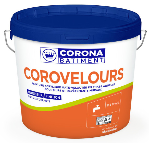 Pot de peinture intérieure mate Corovelours veloutée, lessivable