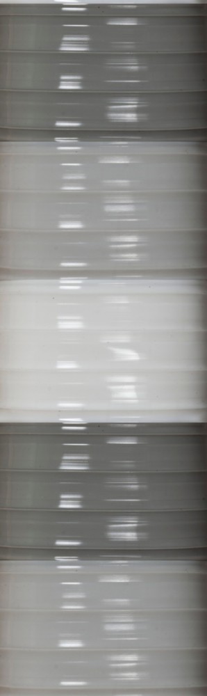 Rideau de porte à lanières en plastique gris et blanc modèle Antilles 90x220 cm