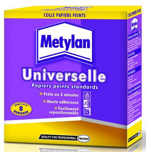 Colle papier peint Metylan Universelle 250g pour tous types de revêtements muraux