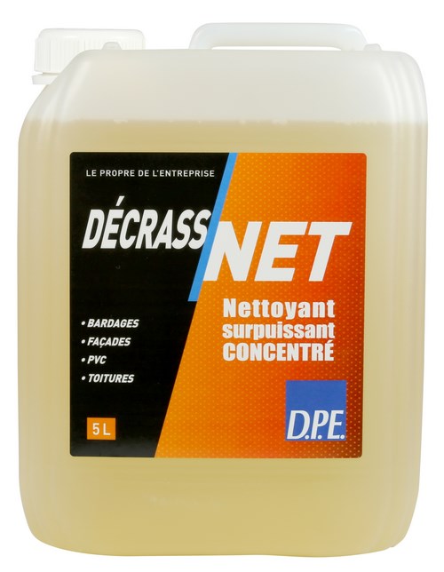 Dégraissant professionnel Decrass'Net en bidon de 5L pour le nettoyage des surfaces du bâtiment
