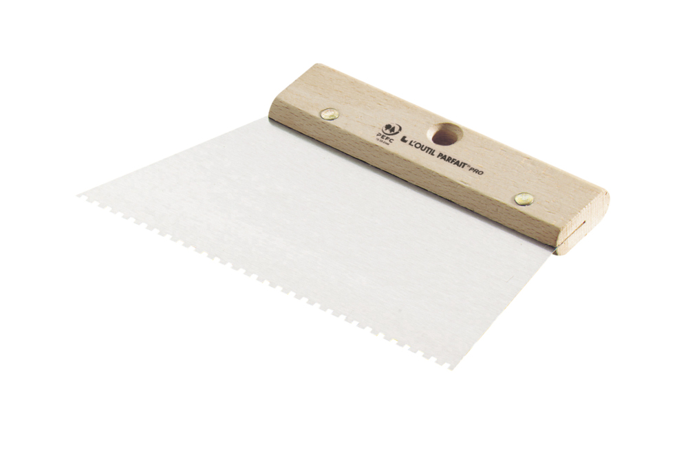 Couteau à colle rectangulaire de 20 cm, lame à denture carrée fine