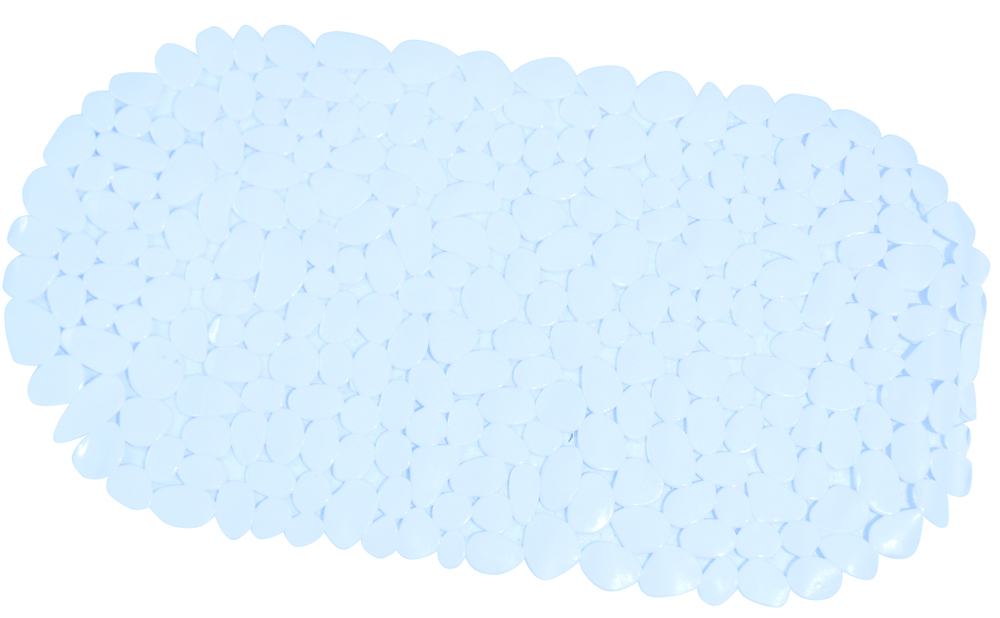 Tapis Fond de Baignoire PVC Galet 35 x 68 cm Blanc antidérapant pour douche et baignoire