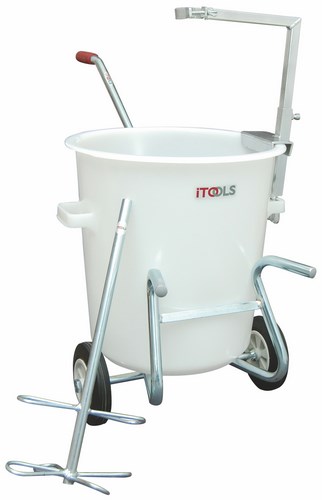 Bidon de 75 litres en plastique robuste pour l'application et le mélange de revêtements de sol