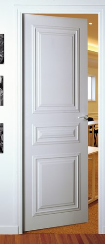 Décoporte en bois Modèle Classique Droit pour porte de 63 cm, avec sa texture et couleur naturelles.