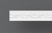 Moulure décorative en staff blanche 340, 14 cm de large et 2 cm d'épaisseur, longueur 1.25 m