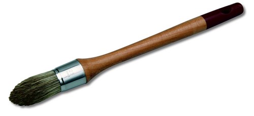 Brosse à réchampir professionnelle pour lasure et traitement du bois, avec manche en bois