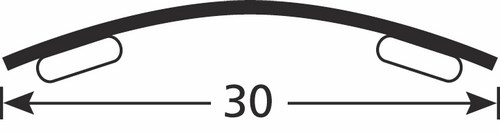 Seuil Demi-Bombé Adhésif Alu Incolore 30mm