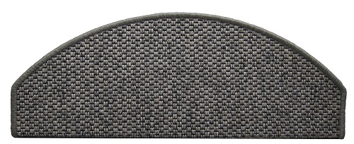 Tapis d'escalier Natura gris 28x65 cm, résistant et antidérapant