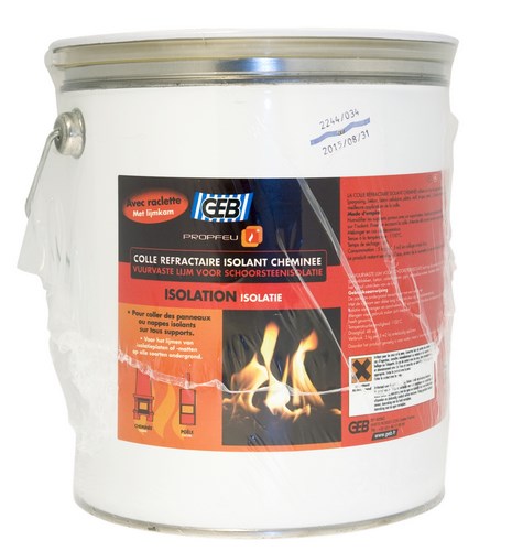 Seau de colle réfractaire et isolante pour cheminée de 5 kg