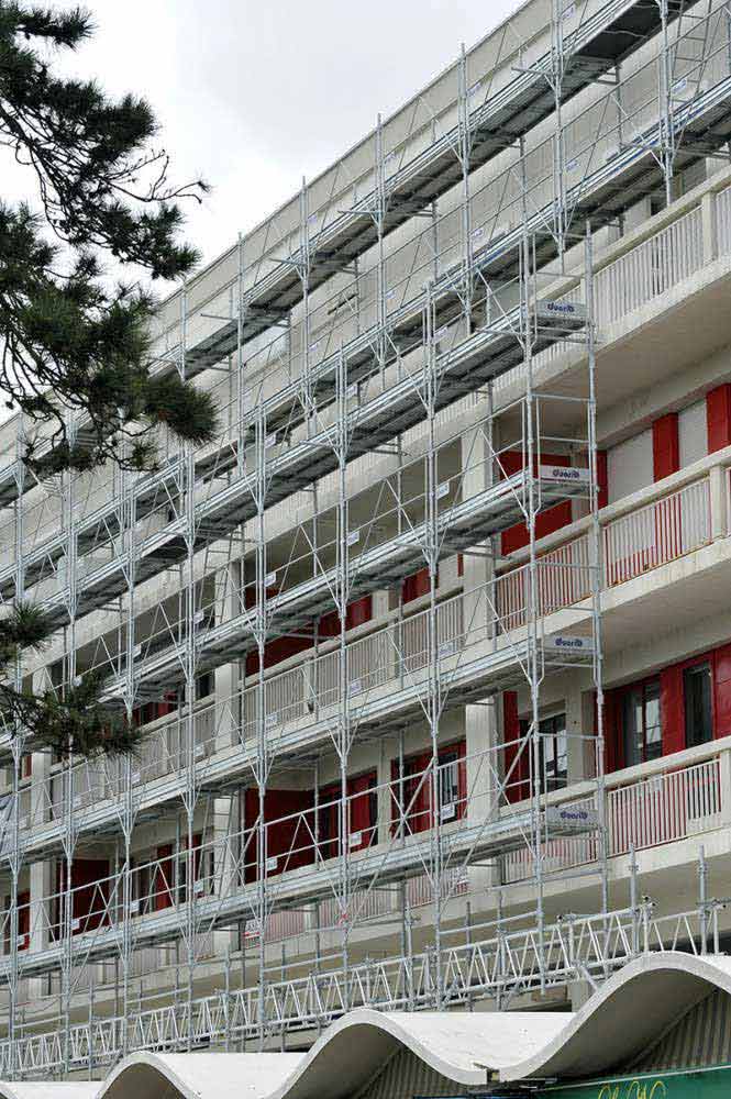 Échafaudage F3000 Façade 60m² Longueur 9m Hauteur de Travail 6m