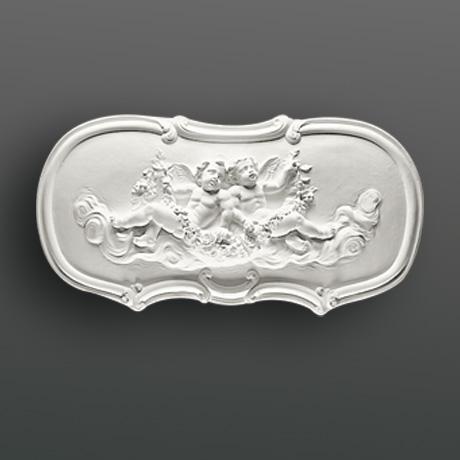 Bas relief 221 sculpté, élément décoratif pour porte, 71 x 38 cm