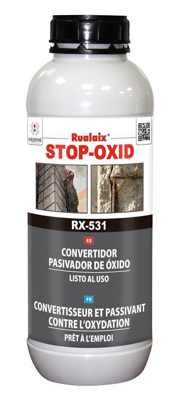 Flacon Stop Oxid RX-531 750 ml de primaire anti-corrosion pour métaux du bâtiment, idéal avant peinture.