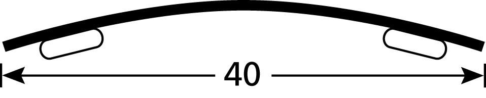 Seuil Demi-Bombé Adhésif Alu Incolore 40mm
