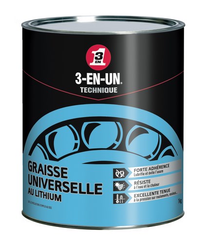 Graisse universelle au lithium 3-EN-UN Technique en pot de 1 kg