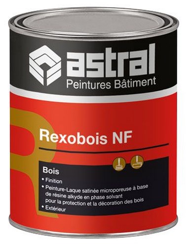 Peinture pour boiseries Rexobois NF, traitement et protection du bois résistant aux intempéries.
