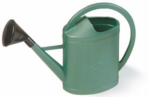 Arrosoir Ovale Parisien vert en métal 11L avec anse et bec verseur long