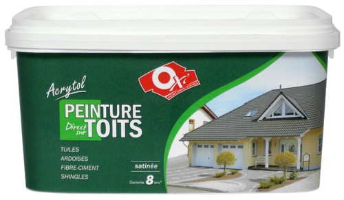 Peinture Pour Toits Acrytol Brun 2.5L, résistante aux intempéries et durable pour toitures.