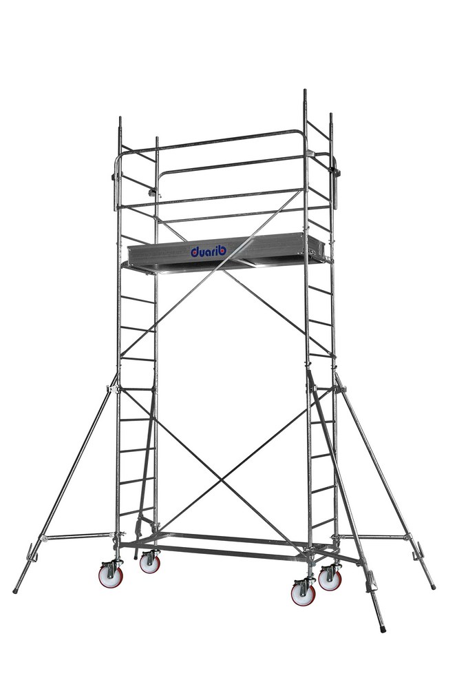 Échafaudage roulant en acier Altitude AC200, hauteur de plancher 2.90m, sur roulettes pour une mobilité optimale.