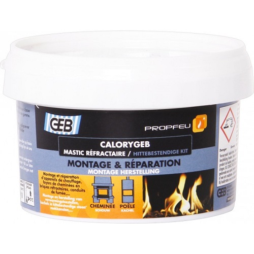 Mastic réfractaire haute température Calorygeb 300 g pour l'étanchéité et l'isolation des cheminées et poêles