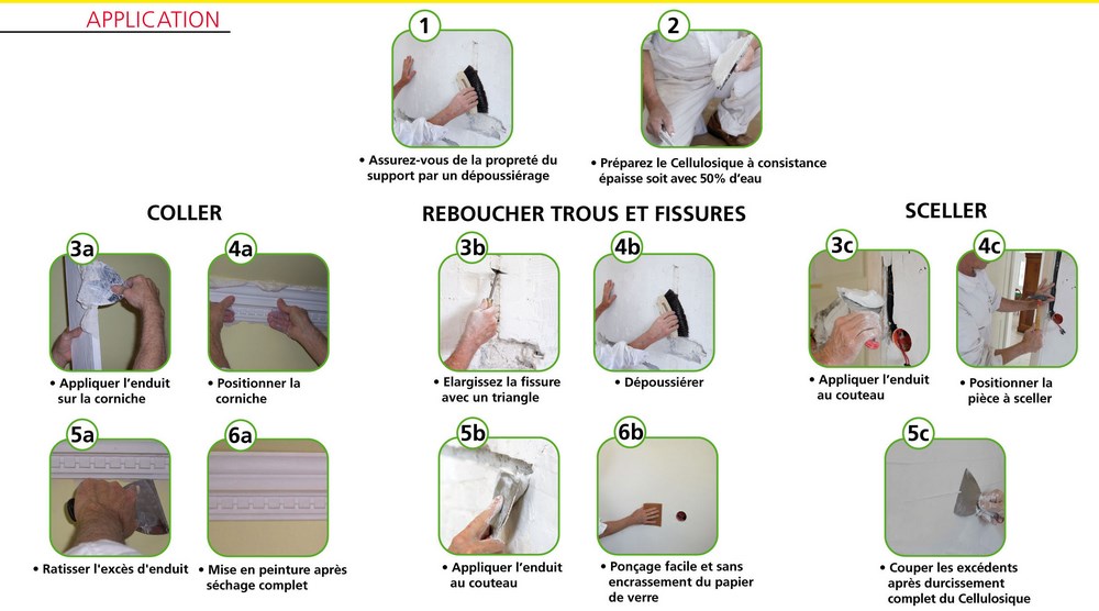 Enduit de Collage et Rebouchage Cellulosique Poudre Sac 5 kg