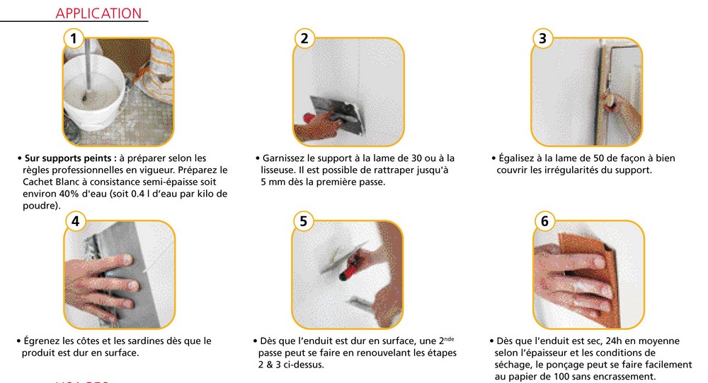 Cachet Blanc Enduit Garnissant Lissant 2 en 1 Sac 5 kg