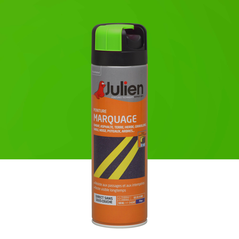 Aérosol de peinture de marquage Vert Fluo 500 ml haute visibilité