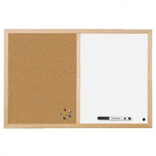 Tableau Mémomixte mural 40 x 60 cm avec surfaces en liège et magnétique.