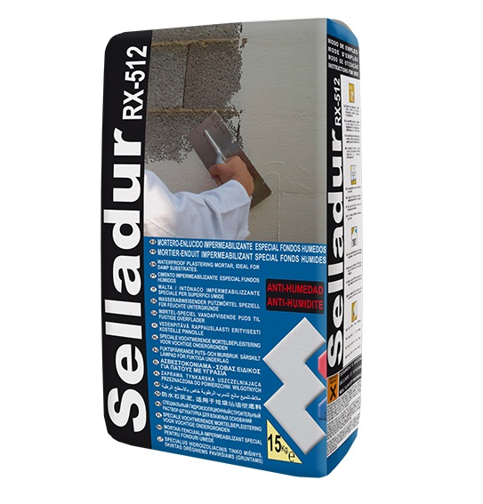 Enduit imperméabilisant garnissant en poudre RX-512 Selladur de 15 kg pour lissage de murs extérieurs