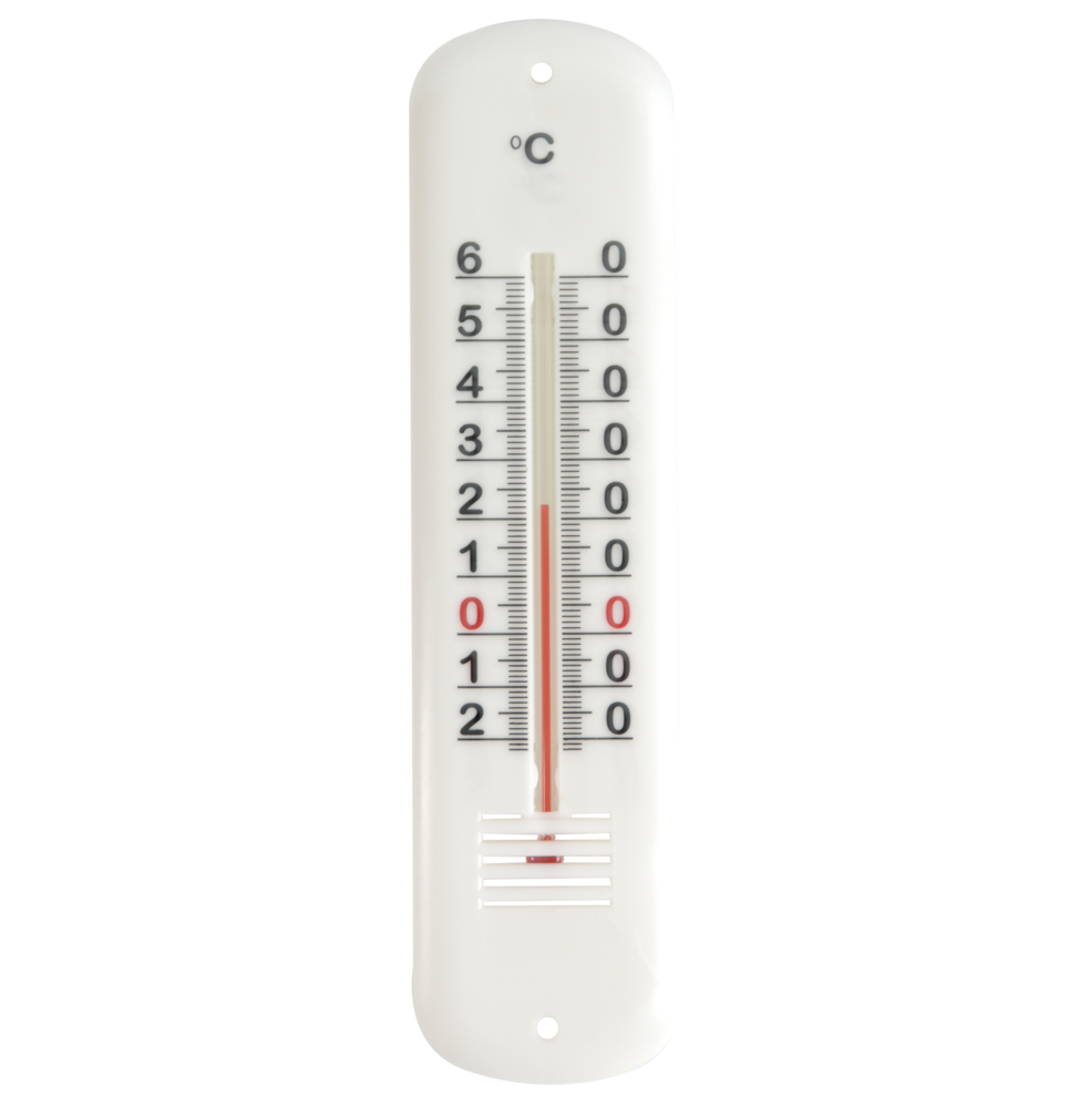 Thermomètre mural en plastique blanc de 19 cm pour intérieur