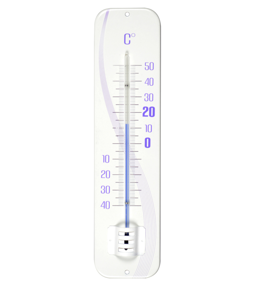 Thermomètre mural en métal de 29 cm avec décor silhouette