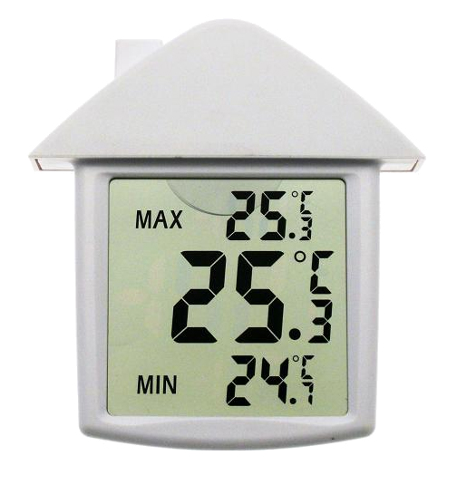 Thermomètre électronique Mini Maxi pour fenêtre avec grand écran LCD et boîtier résistant aux intempéries