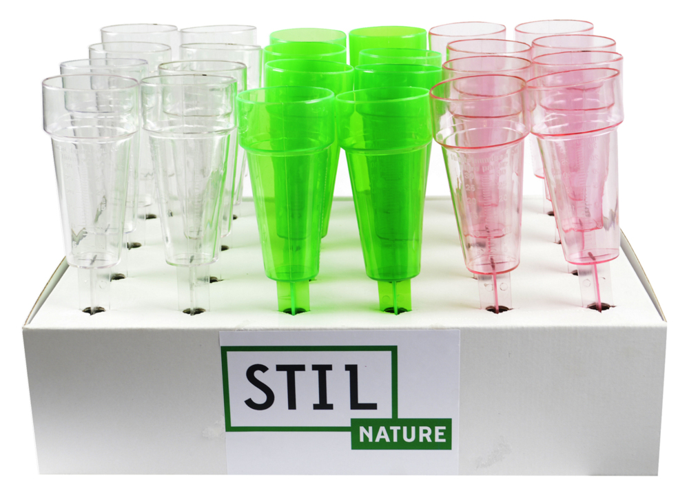 Présentoir de 12 Mini Pluviomètres