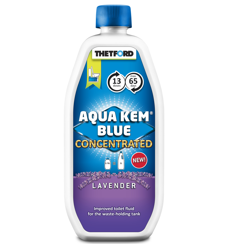 Liquéfiant WC chimique Aqua Kem Blue Lavande Concentré 780 ml en flacon bleu