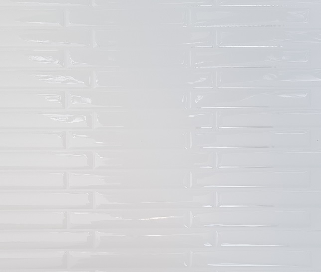 Carrelage Adhésif 3D Listel Blanc, frise murale décorative autocollante
