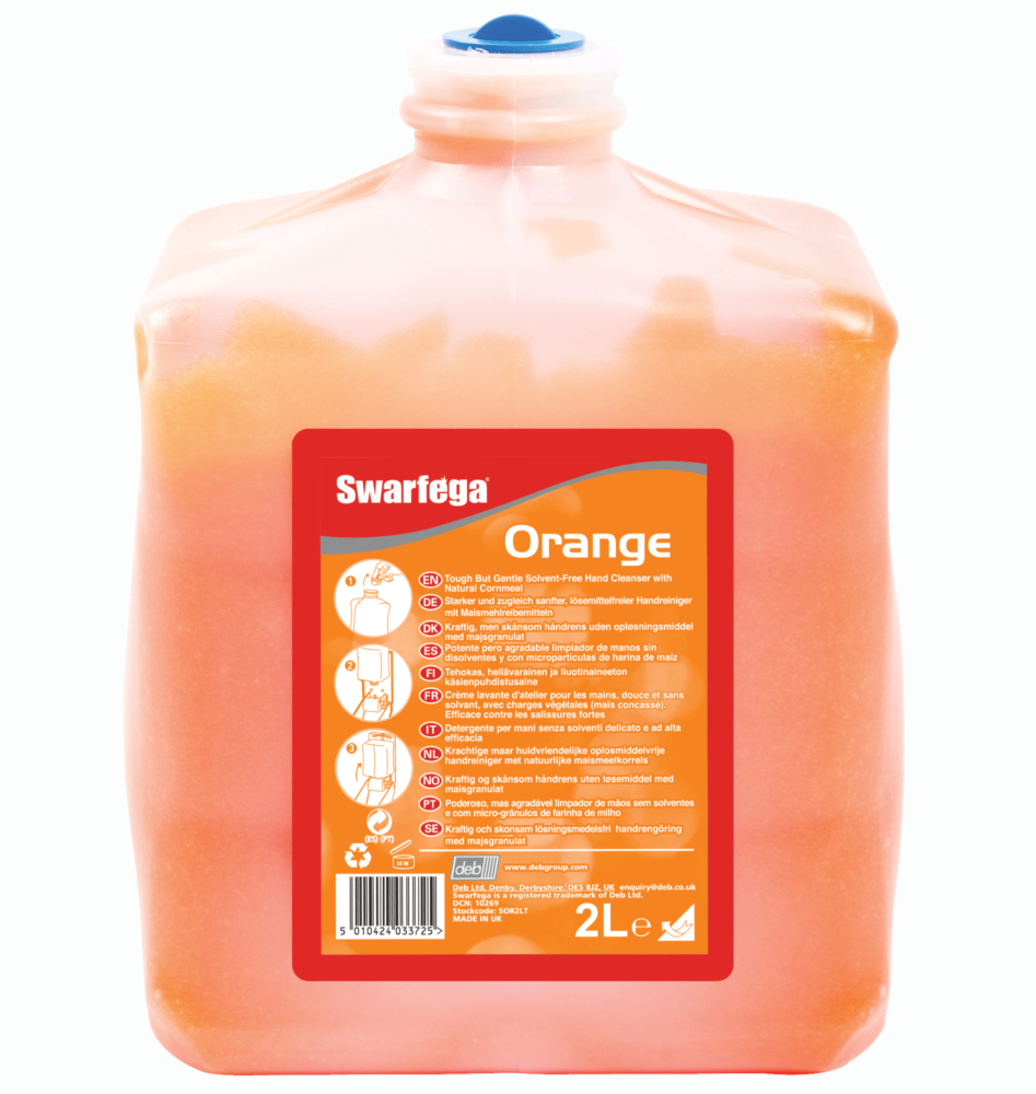 Savon Atelier Swarfega 2L orange pour le nettoyage intensif des mains très sales