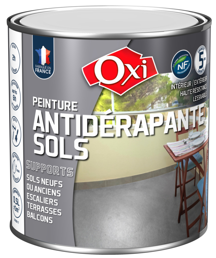 Pot de Peinture Sol Antidérapante 2.5L gris pour garage ou atelier