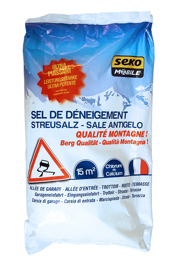 Seko Sel Anti-Neige Déverglaçant 1 kg pour déneiger et dégivrer les surfaces extérieures