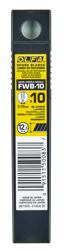 Lames de Cutter Olfa Noires FWP1 12.5 mm x 10