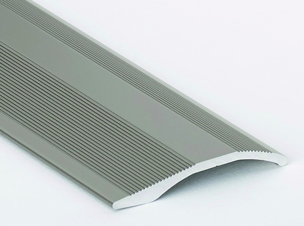 Barre de seuil adhésive multi-niveau en aluminium incolore pour jonction de revêtements de sol