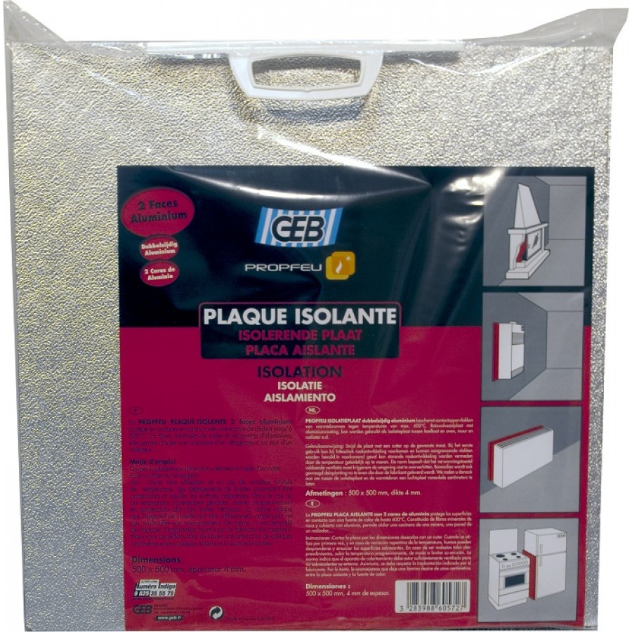 Plaque Isolante Double Face Aluminium Propfeu 500x500x4 mm pour soudure et protection thermique