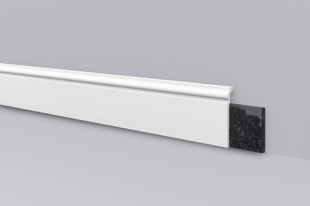 Surplinthe décorative en polystyrène WALLSTYL CF3, profil 120x22mm, longueur 2 mètres, prête à peindre